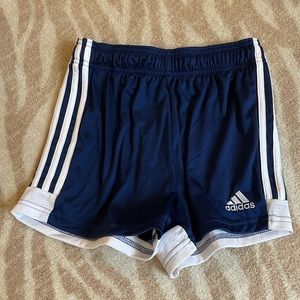 Women’s navy adidas aeroready soccer shorts size xs